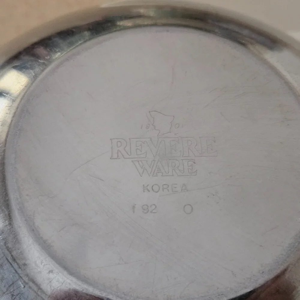 RARE VINTAGE REVERE WARE STAINLESS STEEL O RING MIXING STORAGE BOWL & LID